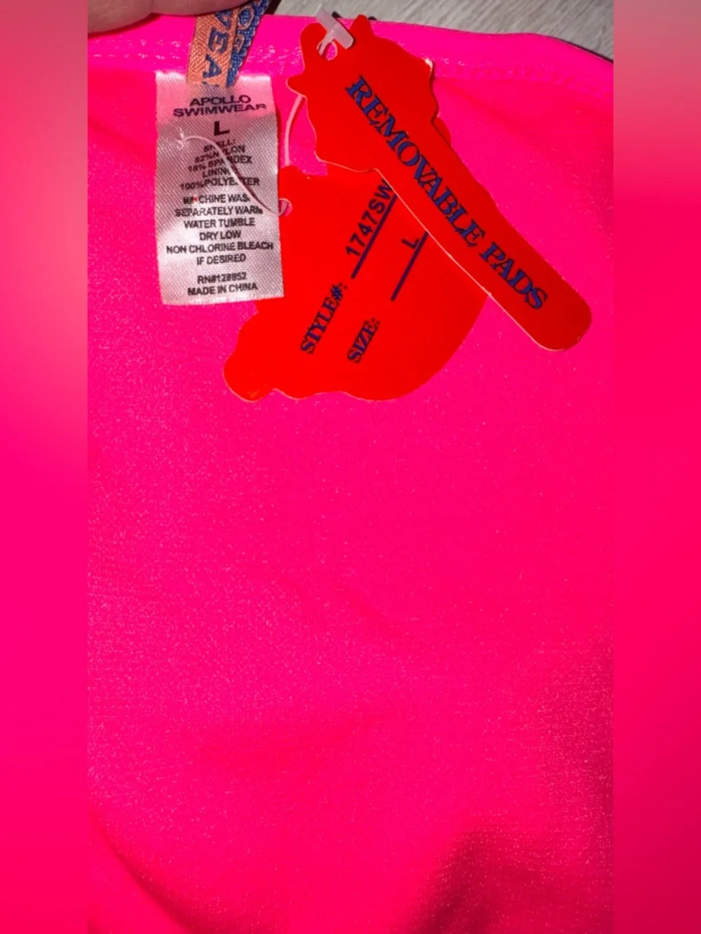 Neon Pink Y2K One-Piece Swimsuit with Side Cut-Outs - size Large - Picture 9 of 12